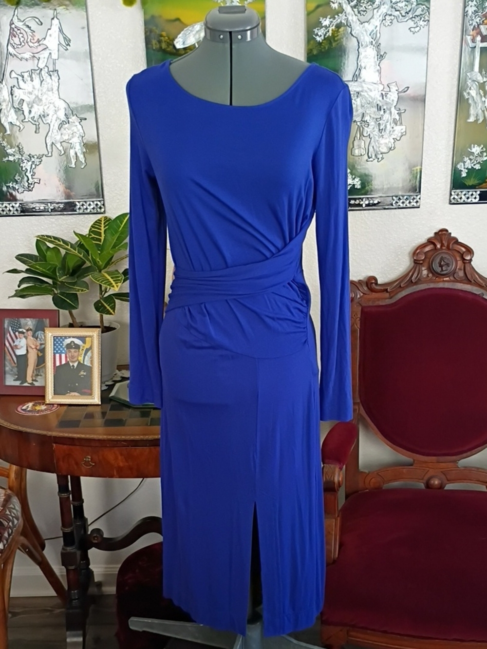 Vivienne Westwood Royal Blue Long Sleeve Cocktail Dress Size Medium